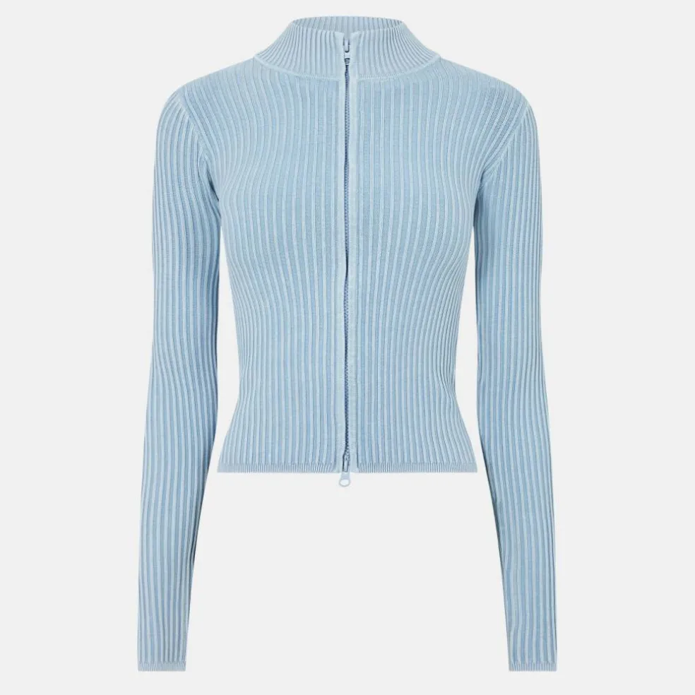 Acid Wash Zip-Up Top