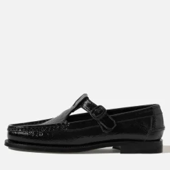 Alber Crinkled Glossy Leather Flats