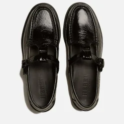 Alber Crinkled Glossy Leather Flats