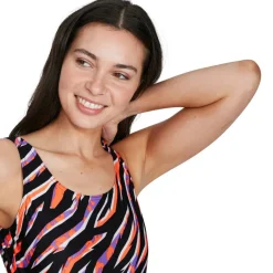 All Over Print Deep U Back Swimsuit Womens
