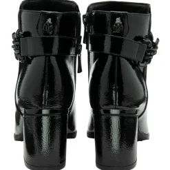 Amarin Black Patent Heeled Ankle Boots