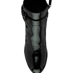 Amarin Black Patent Heeled Ankle Boots