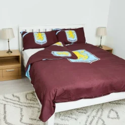 Aston Villa Officially Licensed Double Bedding Set Reversible (1 duvet cover 2 pillowcases)