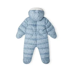 Baby snowsuit with hood and mitts light blue