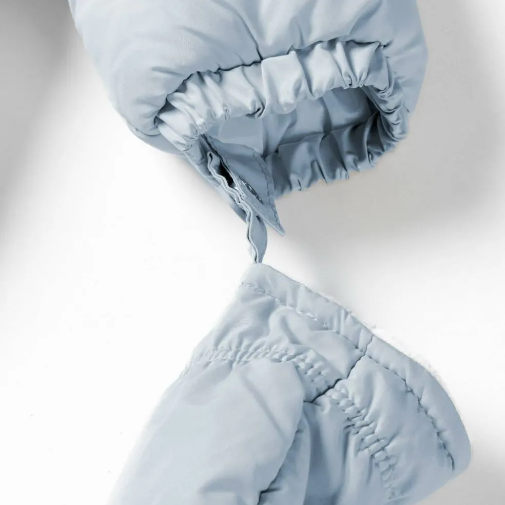 Baby unisex snowsuit hood with 3D ears light blue