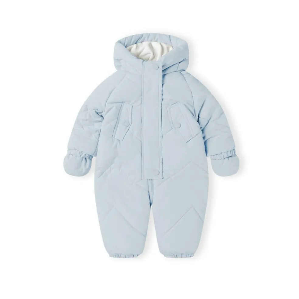 Baby unisex snowsuit hood with 3D ears light blue