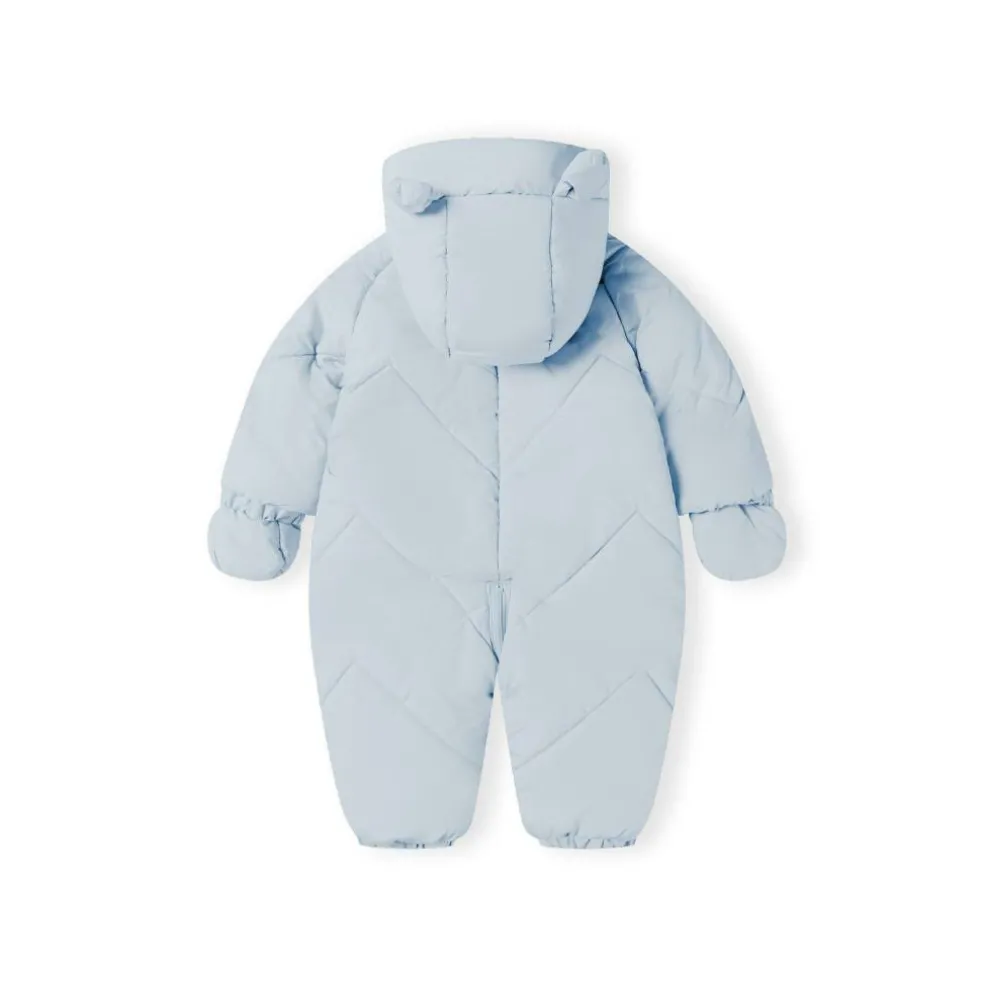 Baby unisex snowsuit hood with 3D ears light blue
