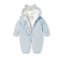 Baby unisex snowsuit hood with 3D ears light blue