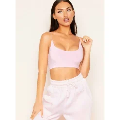 Basic Round Scoop Neck Strappy Bralet