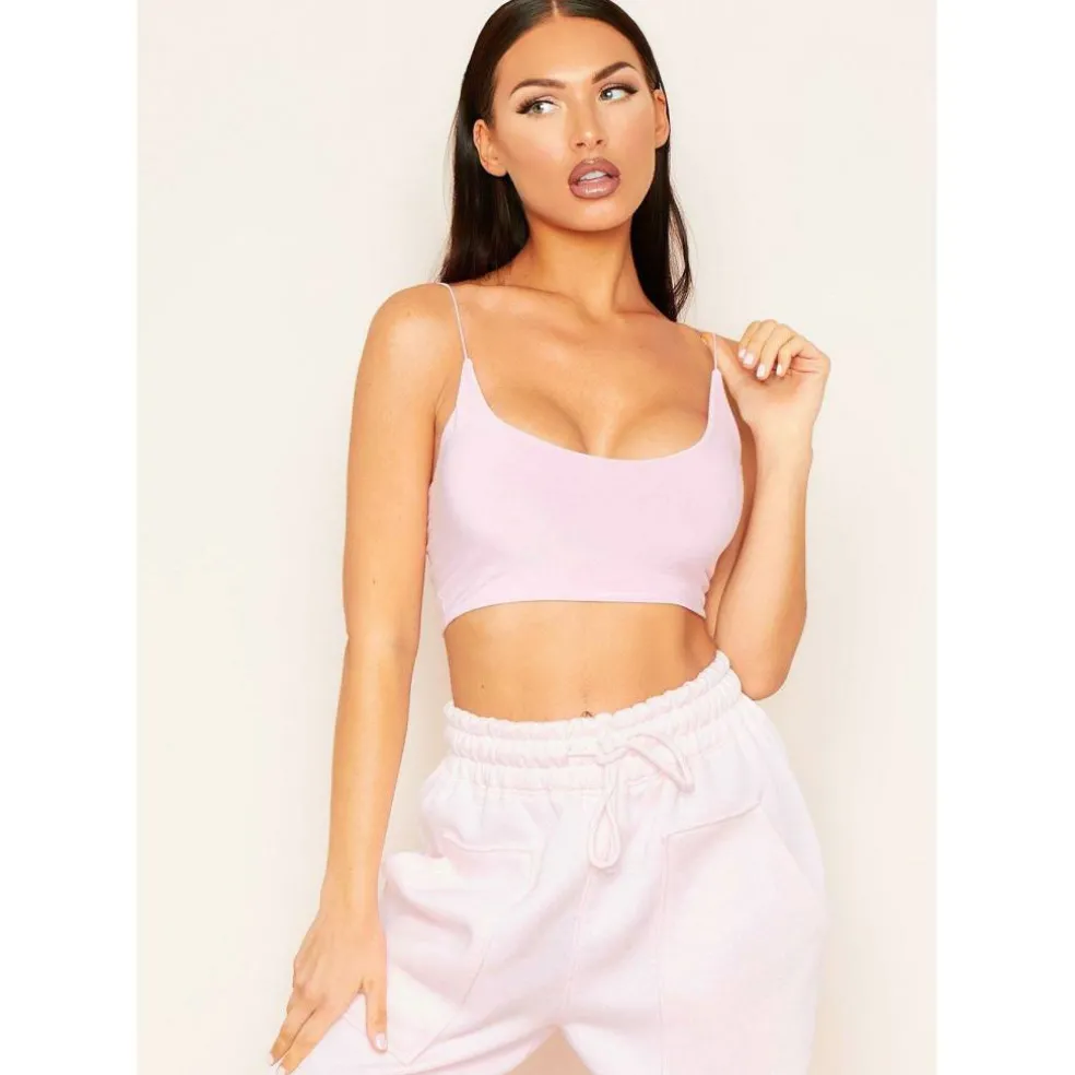 Basic Round Scoop Neck Strappy Bralet
