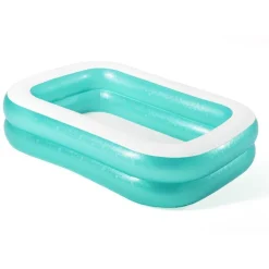 Bestway 6 ft 7 in x 57.5 in x 19 in Teal Rectangular Inflatable Family Pool