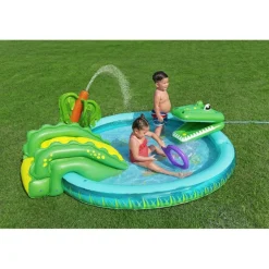 Bestway Crocodile Cove Inflatable Paddling Pool with Play Centre