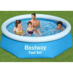Bestway 8ft x 24inch Blue Round Fast Set Inflatable Above Ground Pool