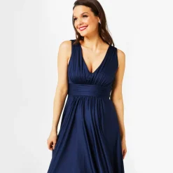 BIBA Bridesmaid Dip Hem Maxi Dress