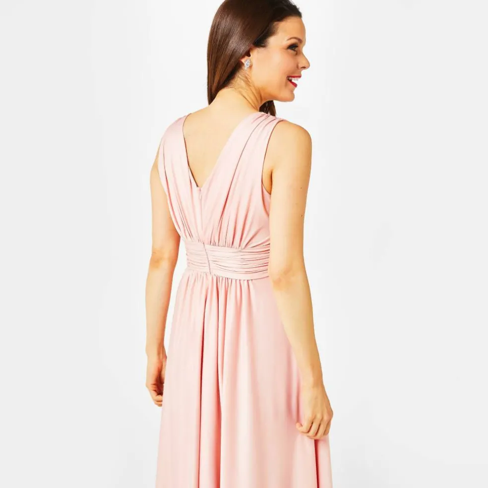 BIBA Bridesmaid Dip Hem Maxi Dress