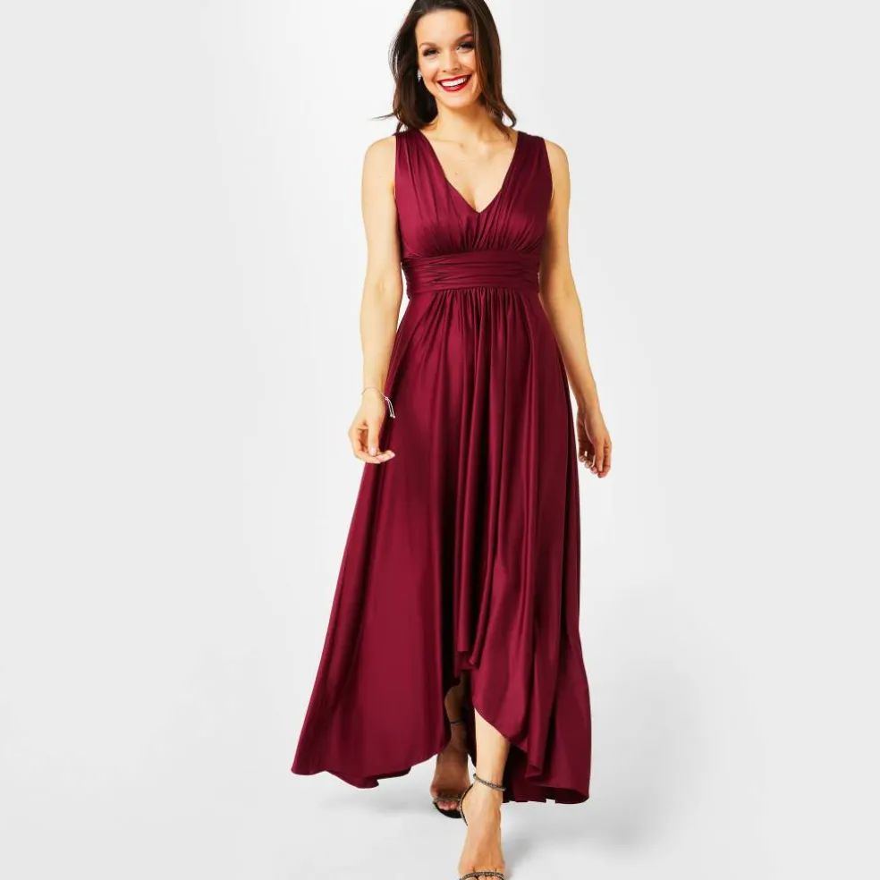 BIBA Bridesmaid Dip Hem Maxi Dress