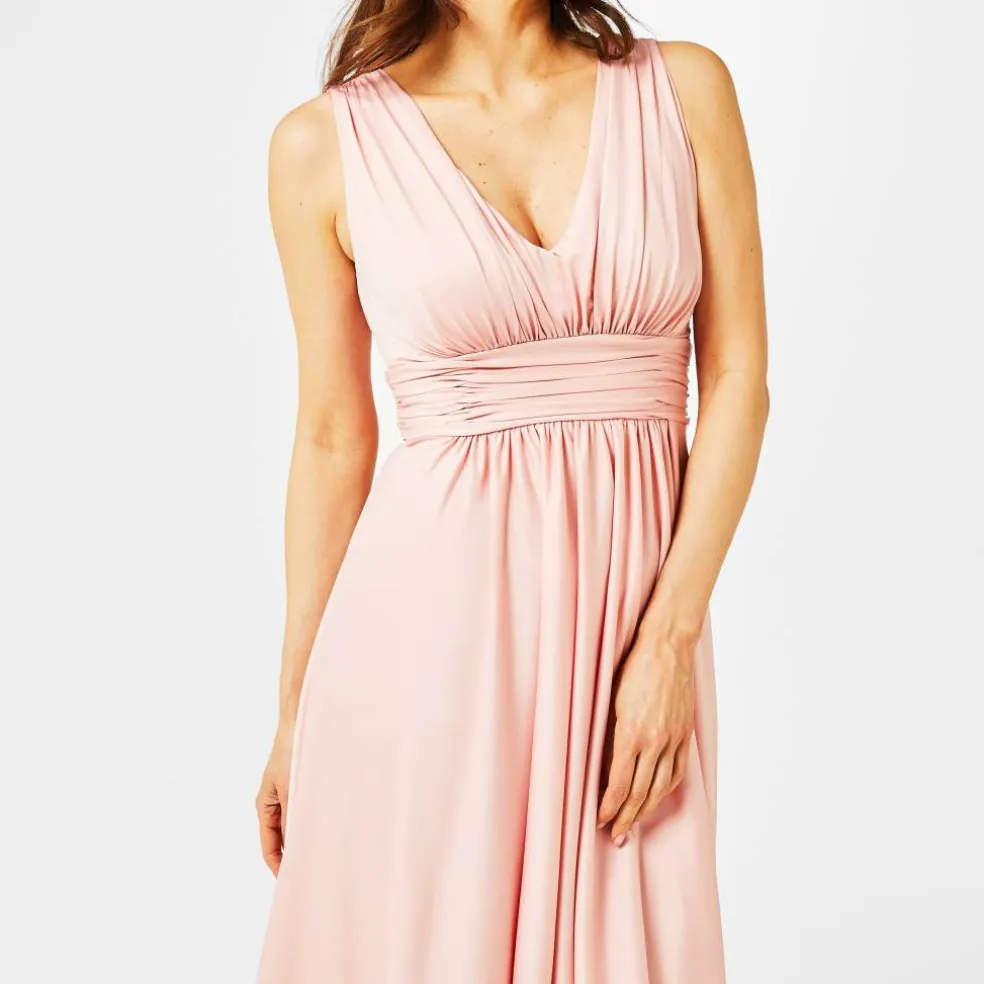 BIBA Bridesmaid Dip Hem Maxi Dress