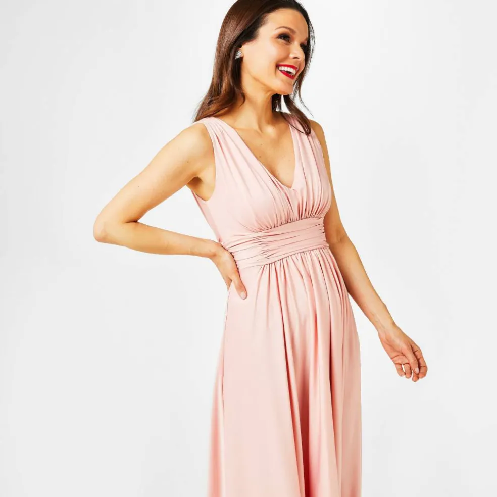 BIBA Bridesmaid Dip Hem Maxi Dress