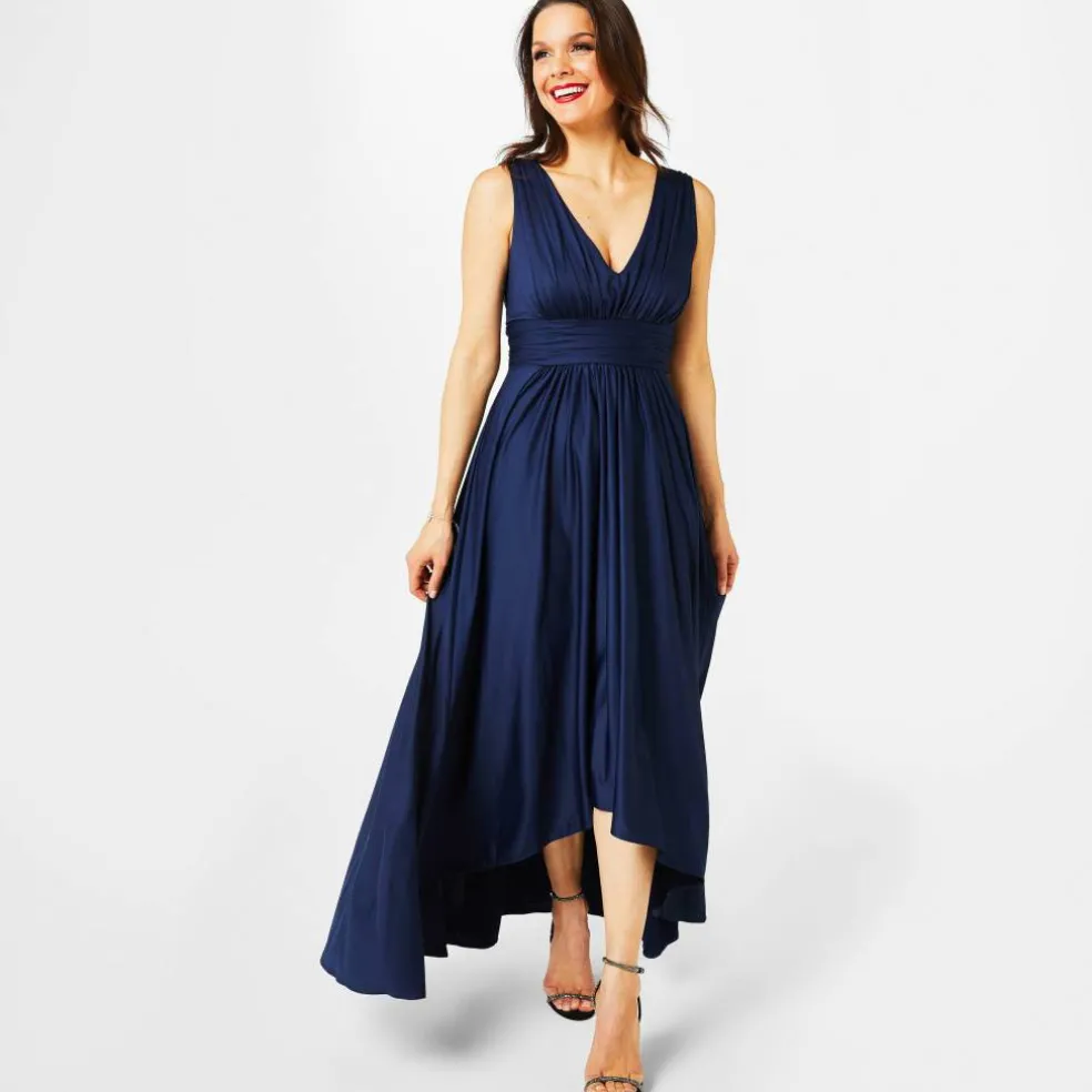 BIBA Bridesmaid Dip Hem Maxi Dress