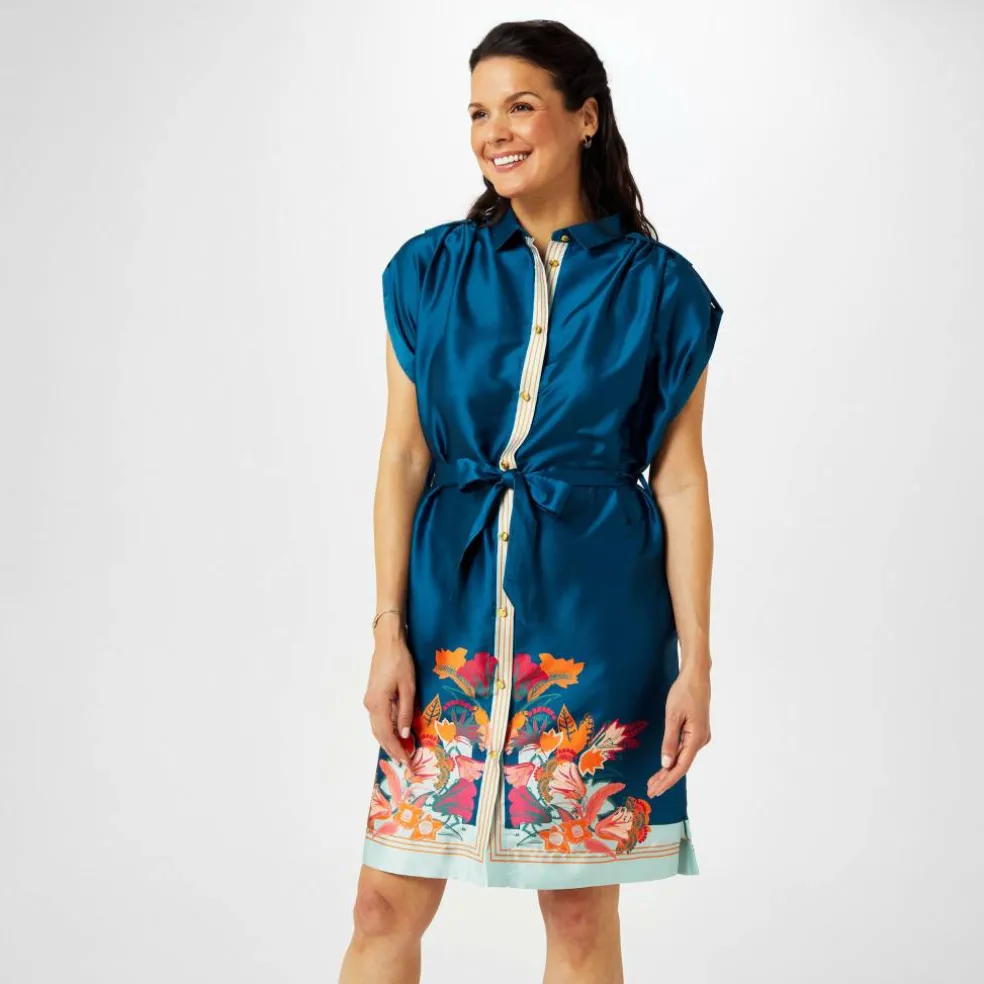 Border Print Tunic Dress