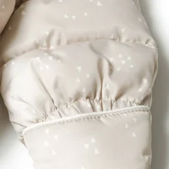 Boys baby snowsuit fixed hood double zip beige