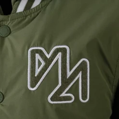Boys baseball jacket detachable hood embroidery khaki