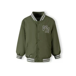 Boys baseball jacket detachable hood embroidery khaki
