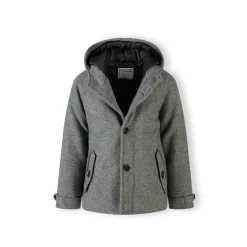 Boys coat button fastening grey