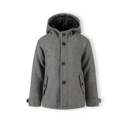 Boys coat button fastening grey