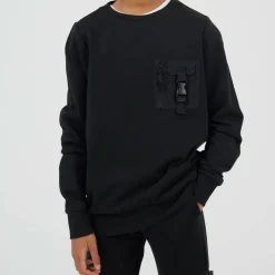 Boys Crew Neck Long Sleeve Sweatshirt with Chest Pocket Detail
