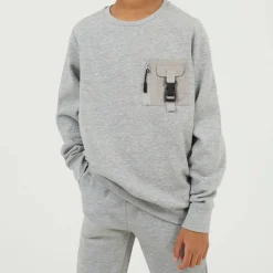 Boys Crew Neck Long Sleeve Sweatshirt with Chest Pocket Detail