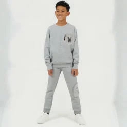 Boys Crew Neck Long Sleeve Sweatshirt with Chest Pocket Detail