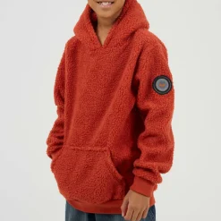 Boys Kangaroo Pocket Borg Hoodie with Badge Detail