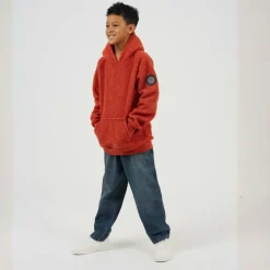 Boys Kangaroo Pocket Borg Hoodie with Badge Detail