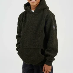 Boys Kangaroo Pocket Borg Hoodie with Badge Detail