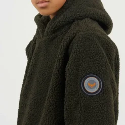 Boys Kangaroo Pocket Borg Hoodie with Badge Detail