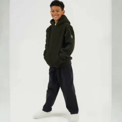 Boys Kangaroo Pocket Borg Hoodie with Badge Detail