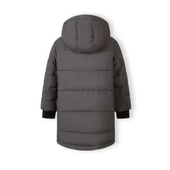 Boys long jacket fleece lined with zip pockets grey