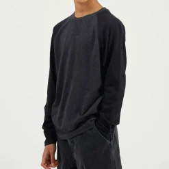 Boys Long Sleeve Crew Neck Tee with Contrast Raglan Sleeves