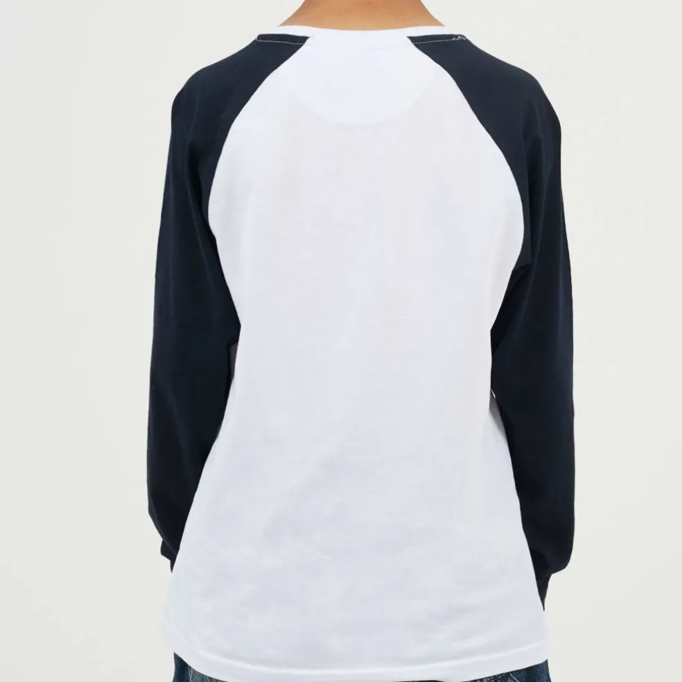Boys Long Sleeve Crew Neck Tee with Contrast Raglan Sleeves