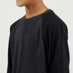 Boys Long Sleeve Crew Neck Tee with Contrast Raglan Sleeves