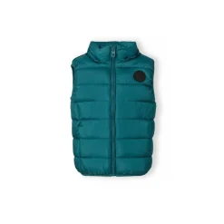 Boys padded gilet detachable hood turquoise