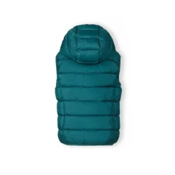 Boys padded gilet detachable hood turquoise