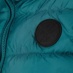 Boys padded gilet detachable hood turquoise