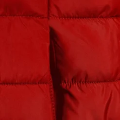 Boys padded gilet detachable hood red