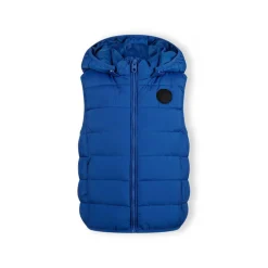 Boys padded gilet with detachable hood cobalt blue