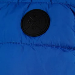 Boys padded gilet with detachable hood cobalt blue
