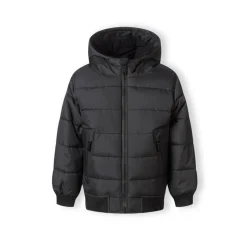 Boys padded jacket with hood black