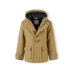 Boys padded jacket with toggle fastenings beige