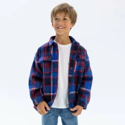 Boys padded shirt jacket quilted blue